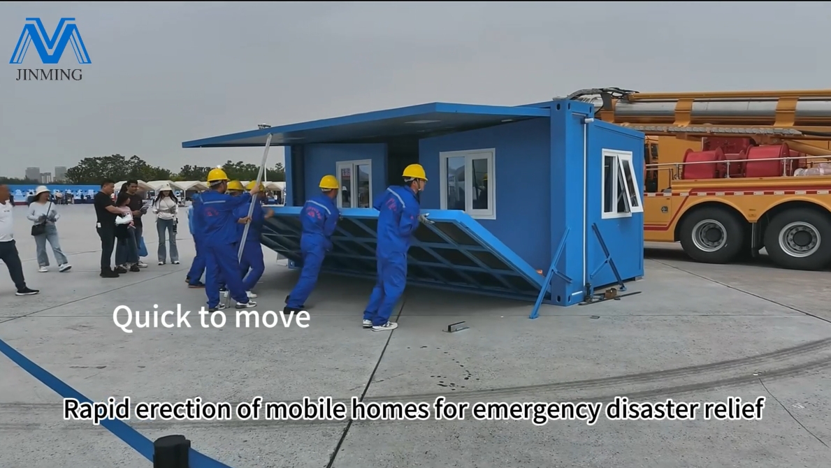 Rapid erection of mobile homes for emergency disas