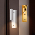Vintage Metallic Brass LED Wall Lamp with USB Charging for Bedroom Reading1