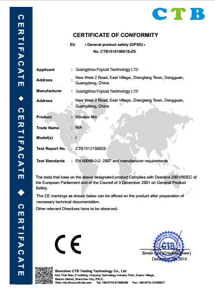 CERTIFICATE OF CONFORMITY