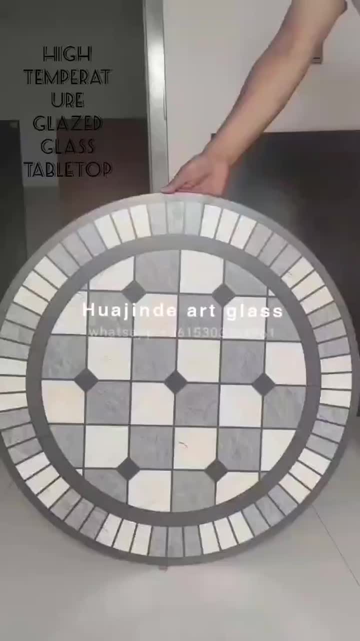 High temperature glazed glass tabletop