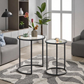 Custom Light Luxury Small Apartment Living Room Round Glass Coffee Table1