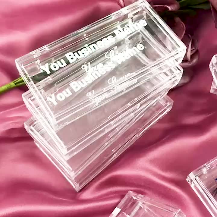 printed logo acrylic lashes boxes