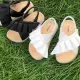 Kräuselte Kinderprinzessin flache Sandalen für kleine Mädchen