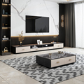 Italian style rock board coffee table TV cabinet combination marble modern minimalist side cabinet floor cabinet small apartment1