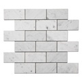 Carrara Brick Mosaic Polished White Marble Tile for Wall and Floor1