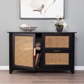 Neues Design nordischer Stil Sideboard Natural Modern Designs Massivholz Aufbewahrung Rattan Küche Wohnzimmerschrank1