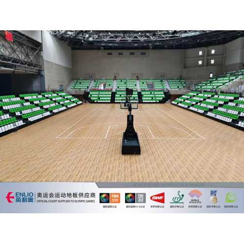 ENLIO Completes Oak-Textured PVC Basketball Court – Natural Beauty Meets Elite Performance