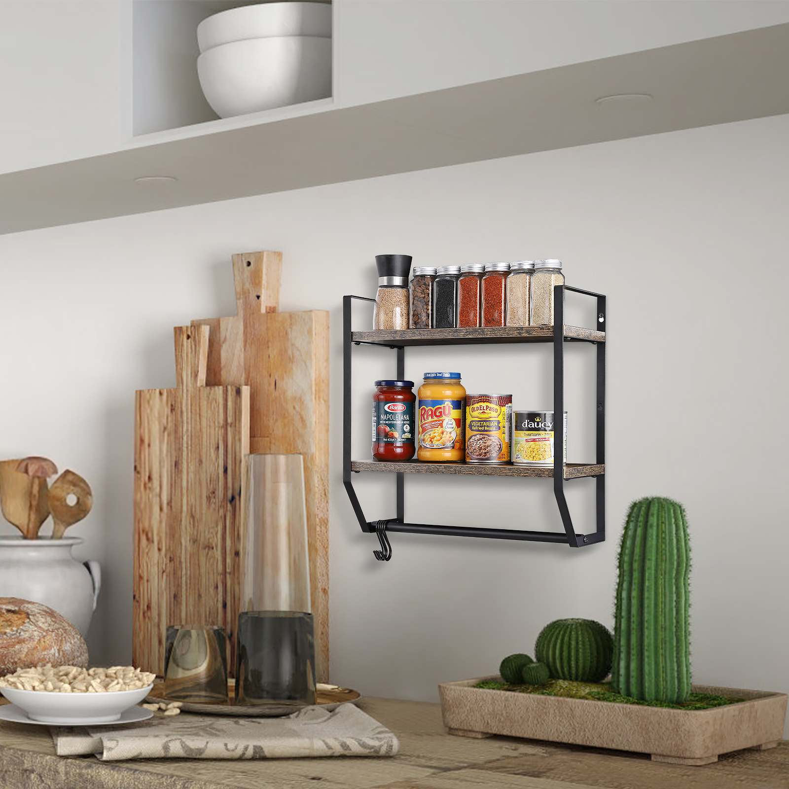 Bathroom Shelf with Towel Bar