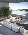 Kostenlose Probe Möbel Hochdichte Schwamm Metall Aluminiumlegierung wasserdichte moderne Hotel Terrasse Garten Outdoor Sofa1