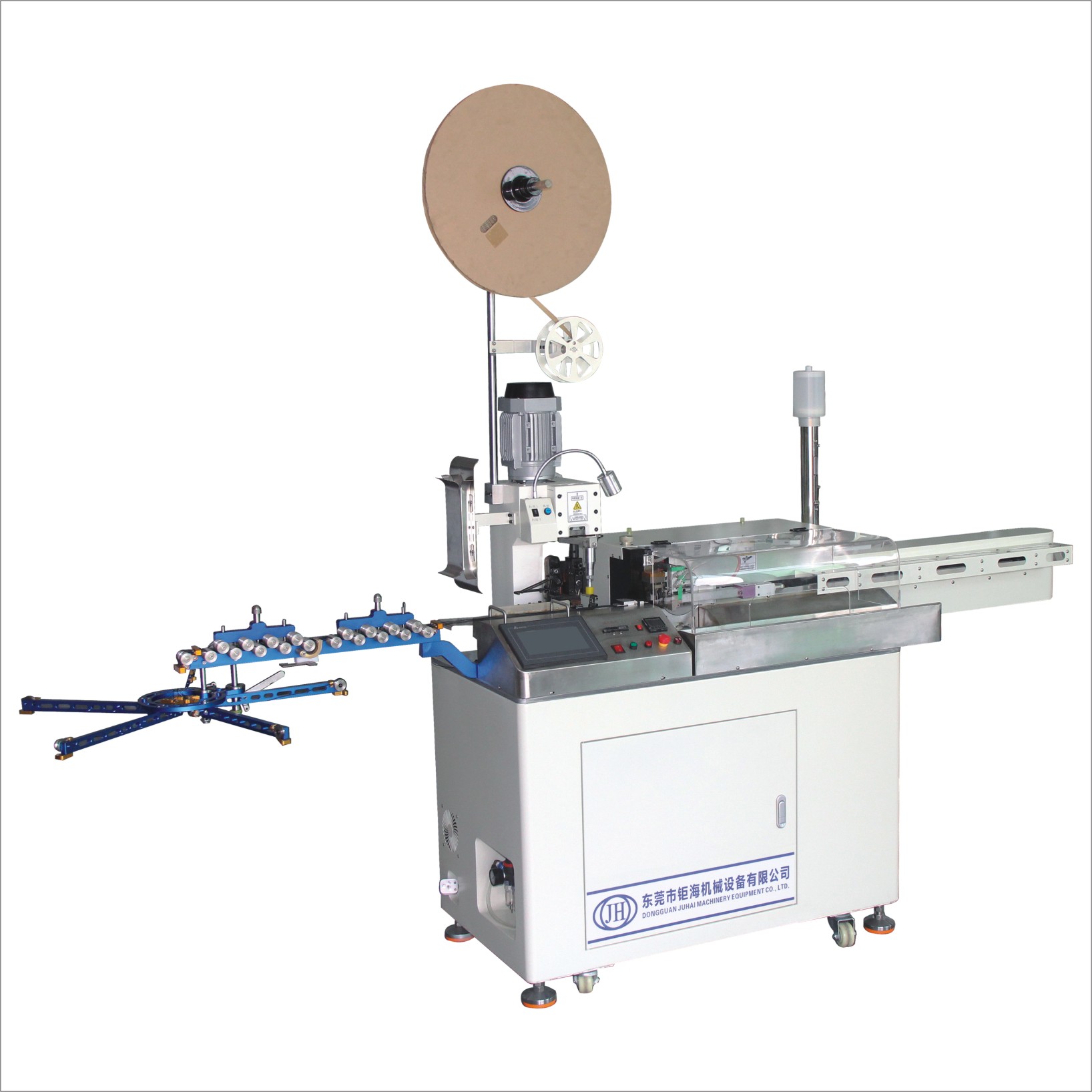 JH-5505 Полностью автоматическая обработка 5-проводных проводов: окунание одного конца в олово и обжатие другого конца