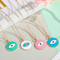 Turkish Evil Eye Pendant Necklace: Simple Design, Round Shaped, Enamel Finish - Women's Jewelry1