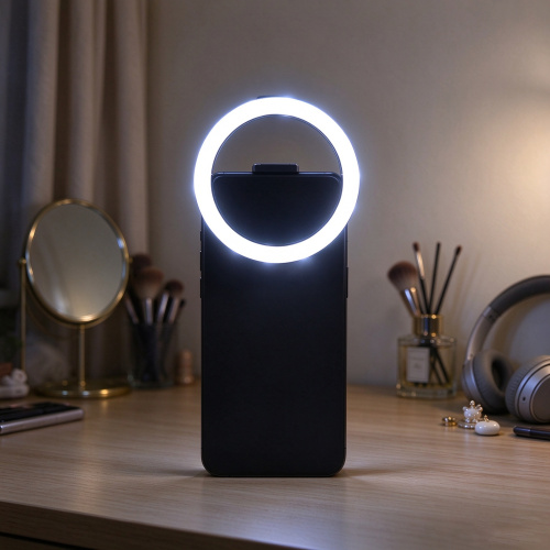 Luz para selfie com clipe de uso diário à prova d'água