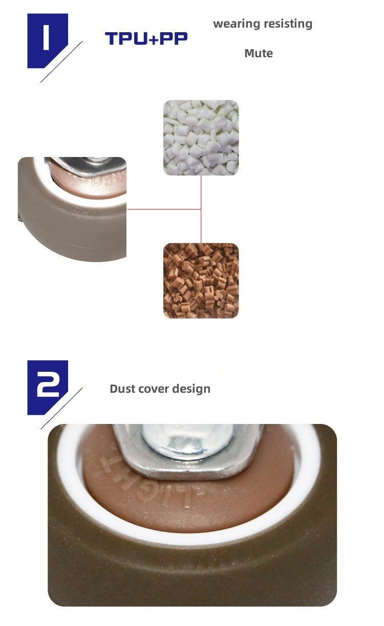 Rodamiento de tpe de rueda de 1.5 pulgadas de 1.5 pulgadas TPE con buena estabilidad