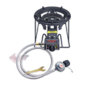 Complete Cast Iron Propane Gas Stove Kit: Including Stand, Hose, and Regulator - Ideal for Camping, BBQ, and Outdoor Cooking1