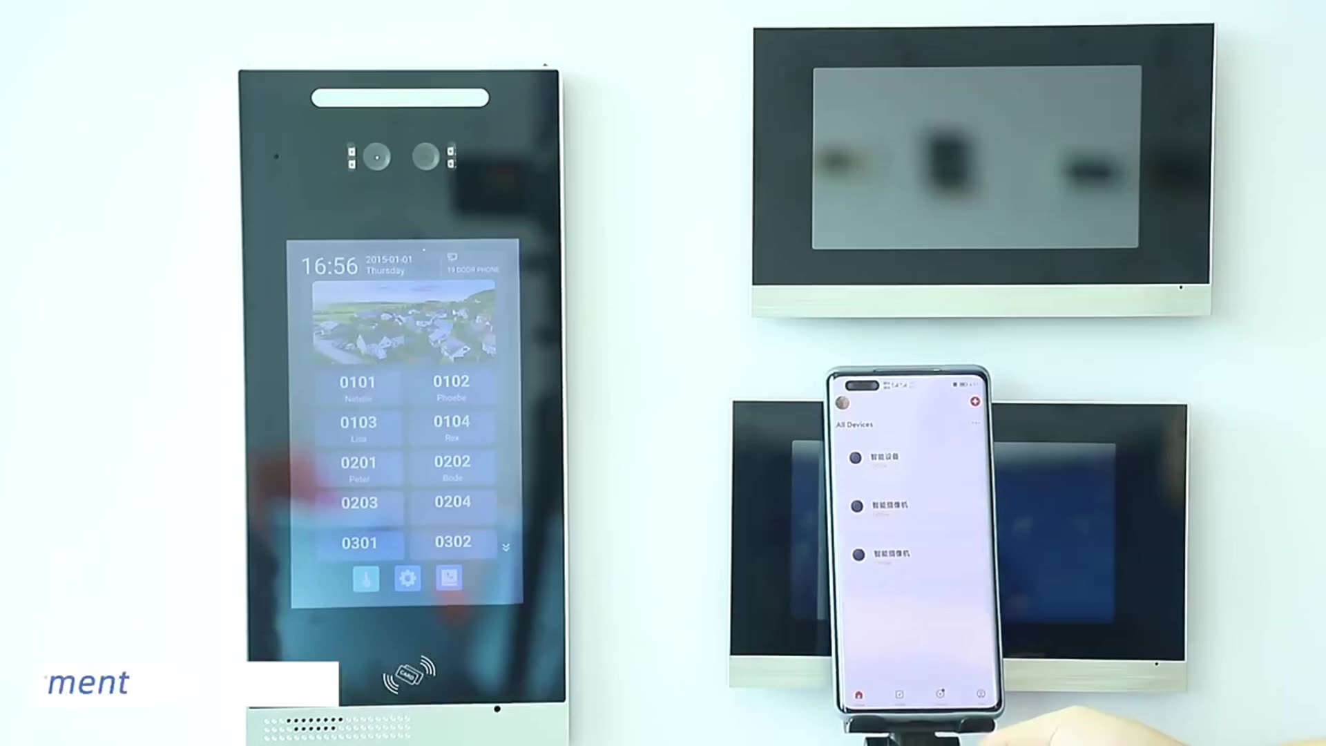 Sistema de intercomunicador de teléfono de videos de edificio de apartamentos múltiples con bloqueo magnético1