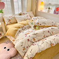 Supersoft Printed Milk Velvet Flannel Fleece Duvet Cover Bedding Set - Winter Polyester Bedding1