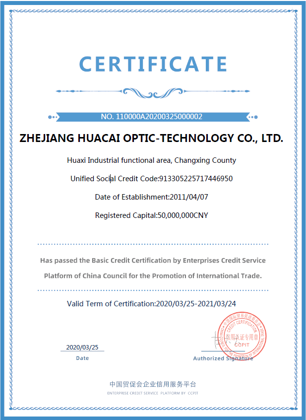 ZHEJIANG HUACAI OPTIC-TECHNOLOGY CO LTD