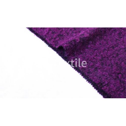 新着高品質パープルウールポリエステル織物ツイード生地