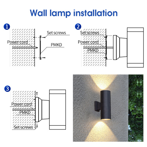 Installationsmethode der Wandlampe im Freien