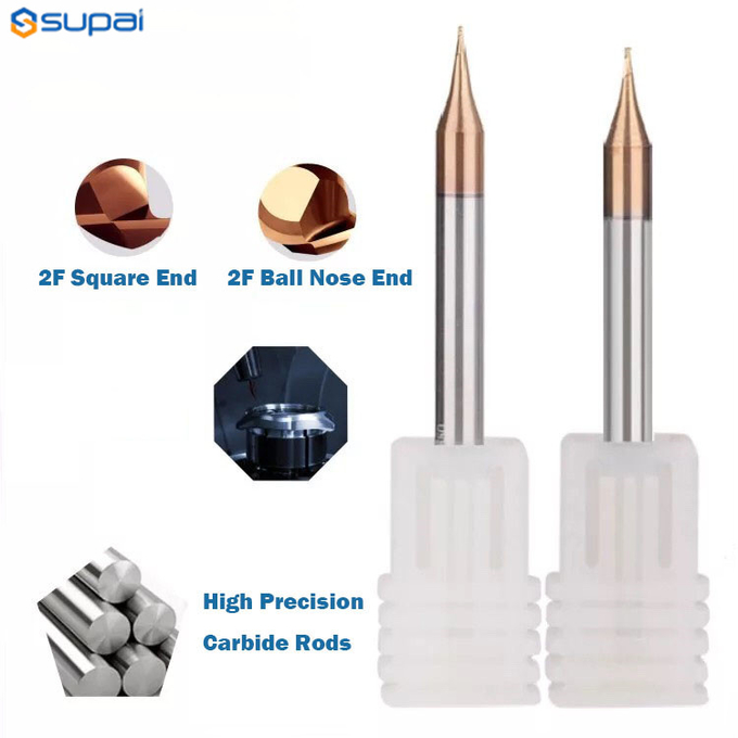 Micro Ball Nariz End Mill 2 Flutes R0.1-0,45mm Tungsten Steel CNC Cutter Ticn Bit Bit Bit Bit Bit 0