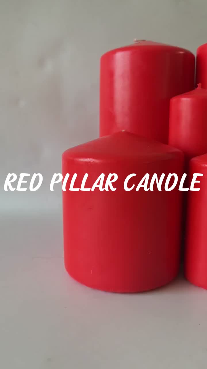 red pillar candle