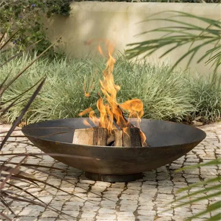 Round Wood Burning Fire Pit Table