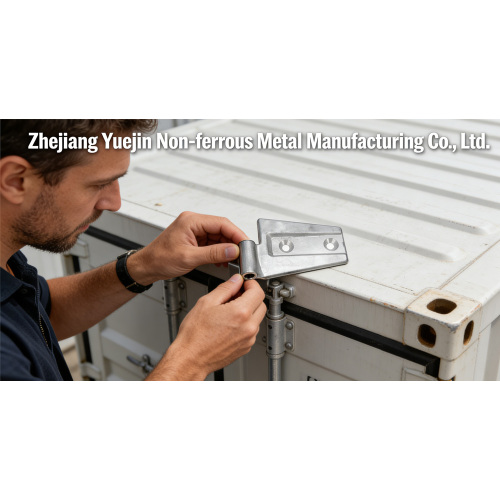 Instalación de bisagras para contenedores de envío de servicio pesado mediante metales no ferrosos de Zhejiang Yuejin