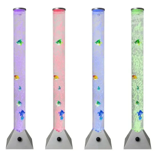 Acuario de burbujas de fantasía LED vibrante con coloridos peces y efectos de luz1