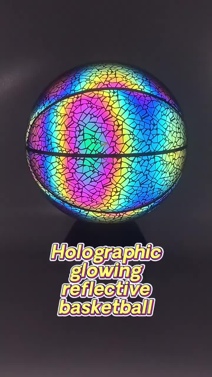 Holographic Reflective Glowing Basketball