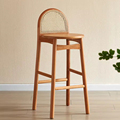 Rattan Long Strip Island High-Footed Dining Table Combination1