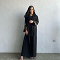 عبای زنانه Abaya Musulmane یکرنگ آستین بلند سایز پلاس ژاکت کش باف پشمی زنانه بهاره زنانه شیک Abaya Kaftan1