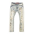 2022 σχεδιαστής Skinny Stretch Distred Denim Pants Flare Stacked Men&#39;s Jeans1