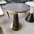 Modern Gold Stainless Steel Black Metal Round Kitchen Table with 4 Chairs1