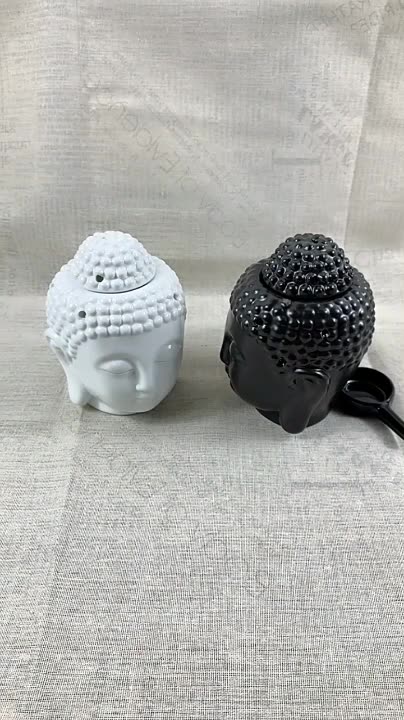 Ceramic Buddha Head Essential Oil Burner  Aromatherapy Wax Melt Burners Oil Diffuser TYoga Spa Home Bedroom Decor Gift1