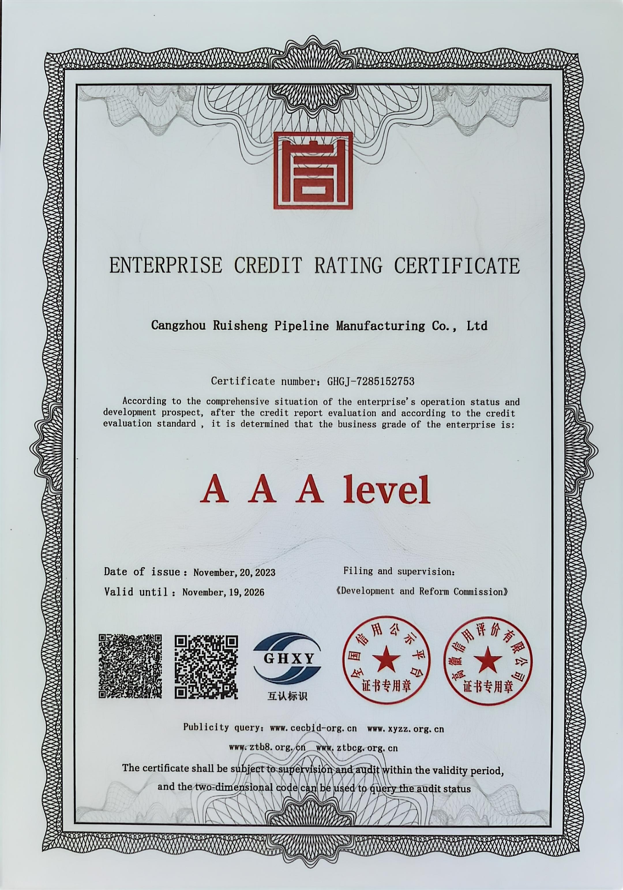 Credit certificate