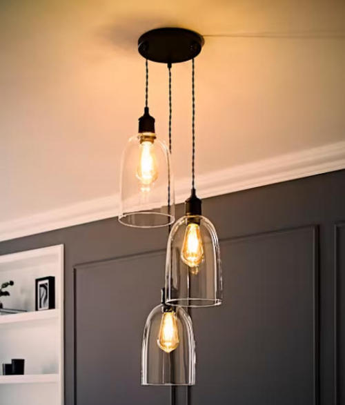 Customizable Three-Glass Pendant Lights by Kailin Lighting Shine in Diverse Settings