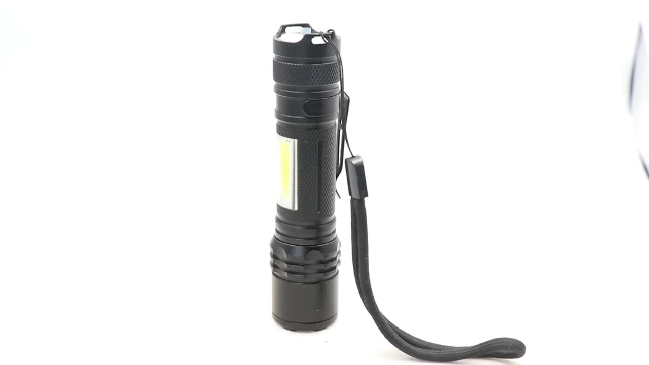 Handheld COB LED Tactical Flashlight High 1000 Lumen  Zoomable Rechargeable USB XHP50 Led COB Flashlight1