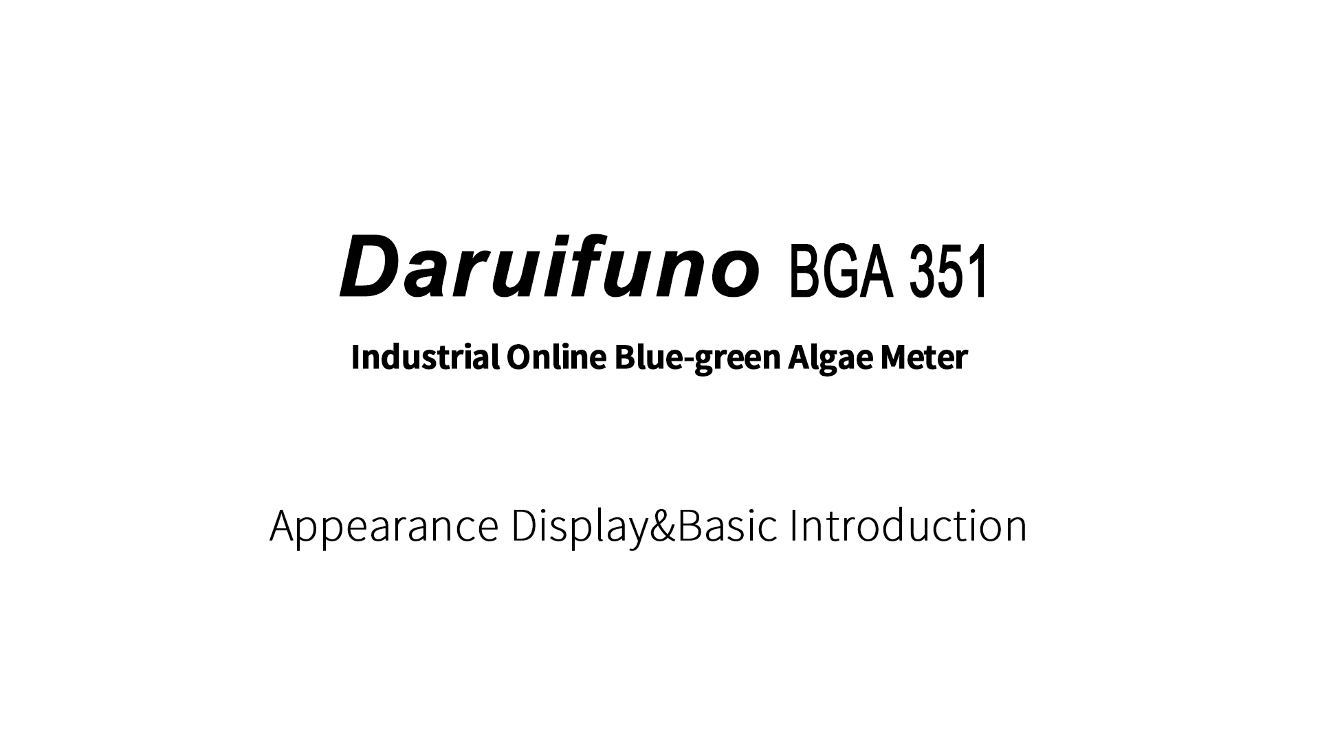 Daruifuno BGA351 청록색 조류 센서 쇼