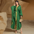 2025 Abaya Dubai پرفروش ترین لباس رنگ ثابت ماه رمضان لباس مسلمان زنانه ابایا لباس آستین بلند ماکسی برای Muslim1
