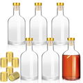 750ml 500ml 375ml 200ml Custom Labeled Clear White Frosted Cylinder Cork Spirit Glass Wine Bottle1