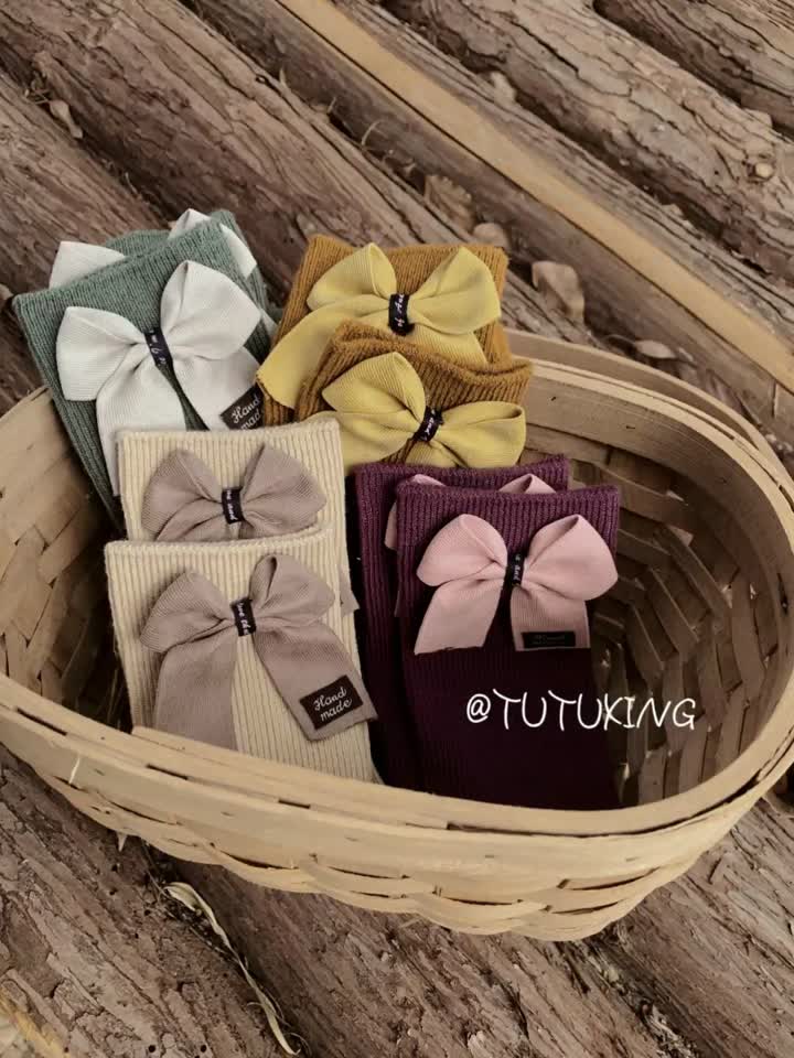 Calcetines media pierna finos estilo ballet con lazo, calcetines hasta la pantorrilla