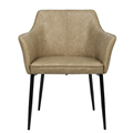 Vintage Poker Chair with Backrest and Armrest, Made of PU Leather for Living Room1