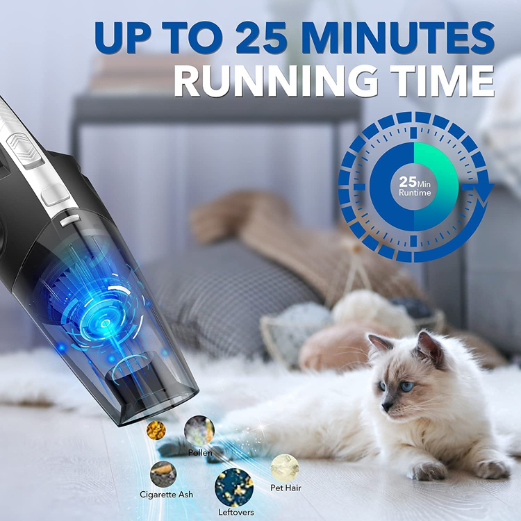 150W 3600MAH 8000PA Cordless 12V Home Lightweight Leghy Leghy Hand Hand Lamed Mini Vacuum Star مع خرطوم