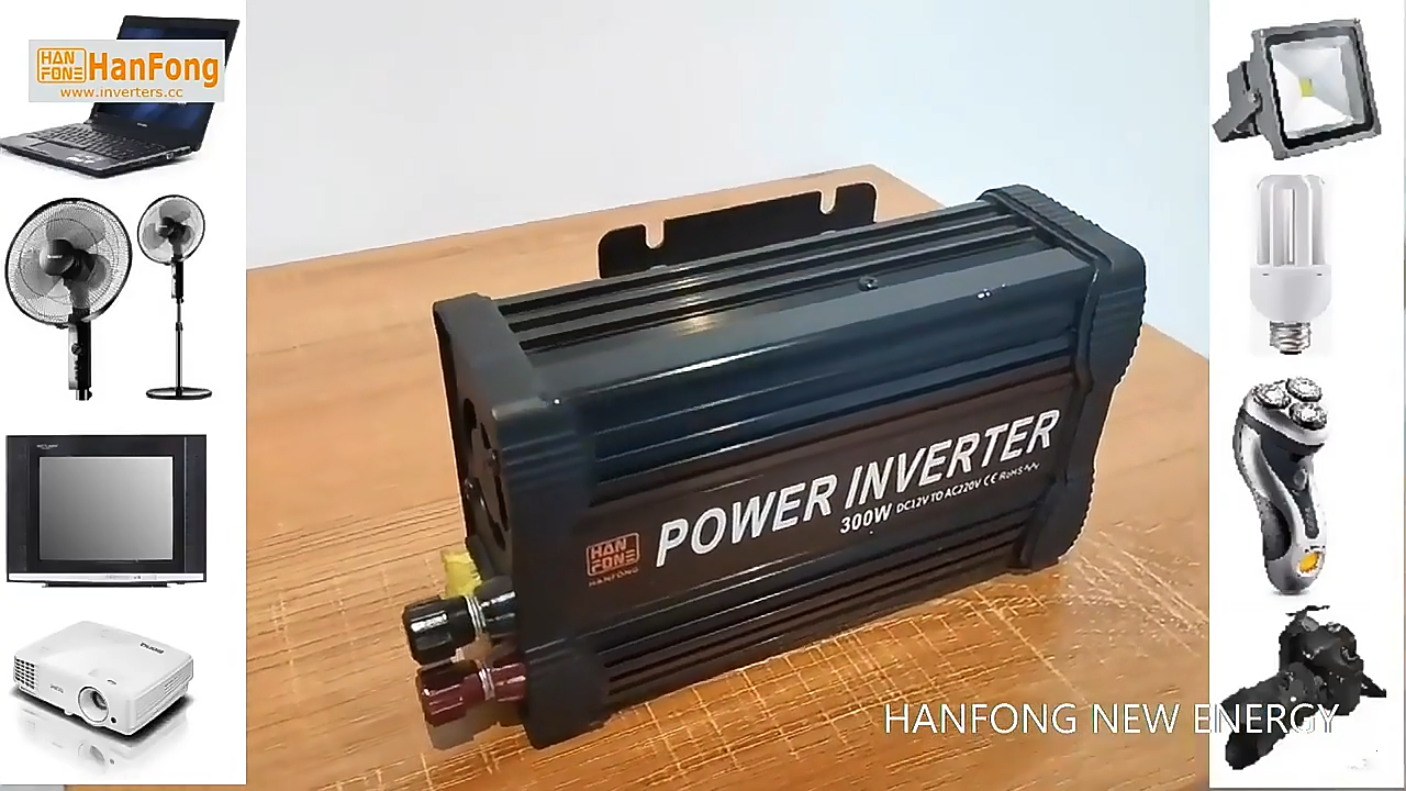 Mini Black Inverter Assurance CE ROHS Invertisseur 300W DC à AC 12V Prix à bas prix Power Power Onduleur Modified Sine Wave1