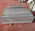 Natural White Grey Marble Rectangle Coffee Table Pedestal1