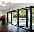 Pintu lipat Aluminium Bi untuk Proyek Villa Double Triple Tempered Glass Aluminium Folding Doors1