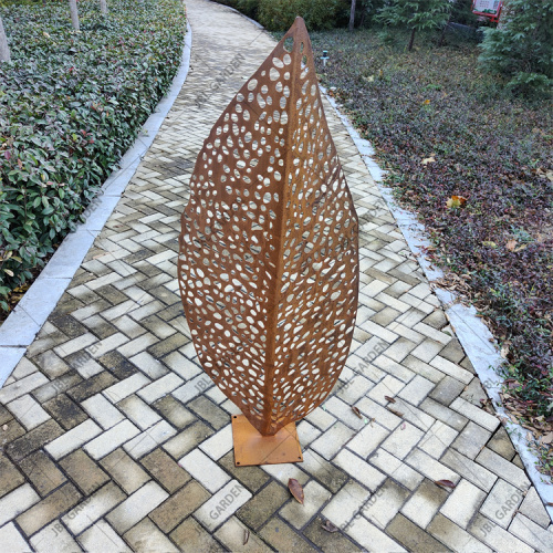 Arte de jardín Corten Escultura de árbol de metal de hoja de acero