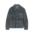 Ευρωπαϊκή Αμερικανική Άνοιξη Φθινόπωρο Φθινόπωρο Άνδρες Πολύτρηση Ζώνη τσέπης Suede Lapel Button Casual Longeeved Bhirt Coat1