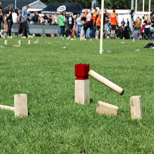 Juego de césped al aire libre de madera