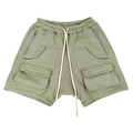 High Street Wear Custom Elastic Cargo Pocket Heavy Cotton French Terry Shorts For Men1